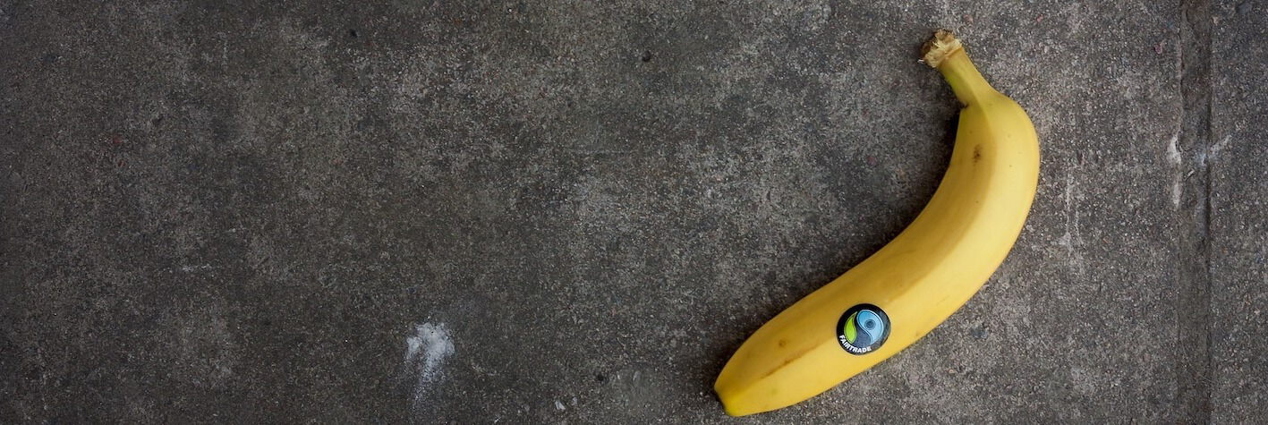 Banane mit Fairtradesiegel Banane mit Fairtradesiegel